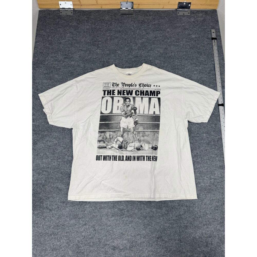 Vintage Obama Boxing T-Shirt 3XL‎ The New Champ Political Graphic Tee AA Apparel